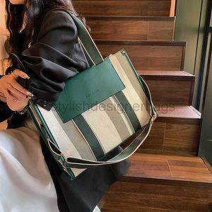 Shoulder Bags Japan and South Korea Tote Bag Women's 2023 New Fashion Stripe Contrast Handbag Large Capacity One Shoulder Crossbody Bagstylishdesignerbags