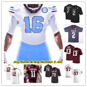 Anpassad Texas Am Aggie College fotbollströja Myles Garrett Mike Evans von Miller Johnny Manziel Conner Weigman Amari Daniels Evan Stewart Richardson Muhammad III