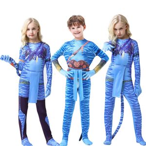 Special Occasions Avatar Costume for Kids Cosplay Alien Children Boy and Girl Avatar The Way of Water Christmas Halloween and Masquerade Party 230814