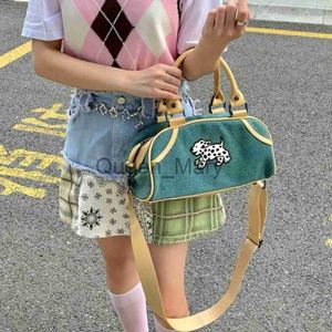 Duffel torebki 2000s Crossbody Torby Koreańska kreskówka Śliczny pies estetyczna torba pod pachami Vintage High Street Y2K Hottie Girls torebka J230815