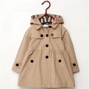 New Baby Children's Wear Girl Autumn Princess Coat Solid Medium Length Single breasted Windbreaker Baby Coat Clothing