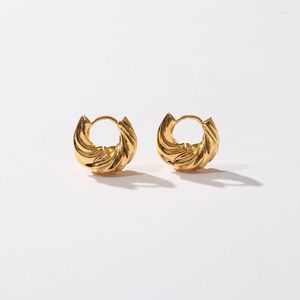 Hoop kolczyki Timeless Wonder Brass Geo Swirl Hoops for Women Designer Jewelry Top Runway Trendy Party Prezent PROM Punk Earing 2732