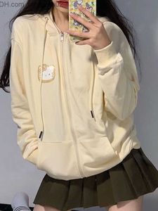 Erkek Hoodies Sweatshirts Houzhou Y2K Kaii Fermuar Hoodie Kadınlar Japon Moda Sokağı Giyim Karikatür Baskı Süper Dalian Hoodie Sweater 2023 Sonbahar Yeni Z230815