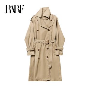 Женские траншевые пальто Rarf Lady Spring и осенняя классическая женская двойная кнопка