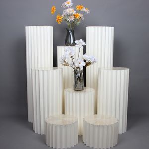 Adereços de casamento cilíndrica mesa de sobremesas de origami coluna romana coluna dobrável pilar festa decoração de casamento pura o layout da janela