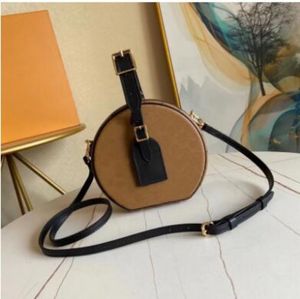 10A New Top Leather Ladies Bandies Designer Luxo Bag de Mensageiro de ombro de ombro Velho Caixa de flores Versátil Classic Fashion Chide Round Cake