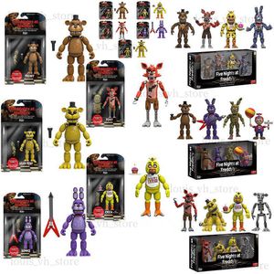 4pcs cooles Spiel fünf Nächte Anime Figur Cartoon Spielzeug PVC Action Figurin FNAf Fazbear Bärenmodellpuppen für LDREN -Geschenke Spielzeug T230815