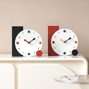 Tischuhrs 20 cm moderne Uhr Kreatives Ins Nordic Desk für Wohnzimmer umweltfreundlich