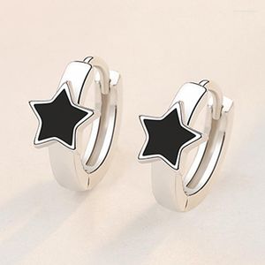 Hoop Earrings 925 Silver Needle Star for Women Girls Fashion Versatile Lady's Ear Accessory Party Jewelry EH174