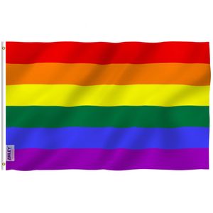 BANNER BANDEIRA ANLEY BANDEIRA RAINBOW DE 3X5 PODOS 6 LIDADES - BANDO DE BANNER GAY PLANÇAS POLOTER 90X150CM 230814