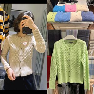 Kadın Sweaters Bahar N.Peal Twist Yuvarlak Boyun Uzun Kollu Kaşmir Cardigan 7 Renk