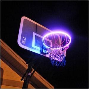 Balls 45Led Basket Hoop Solar Light Basketball Playing Led Night Strip Bar Rim Equitment Hoops Decor Drop Delivery Sports Outdoors A Dhqye