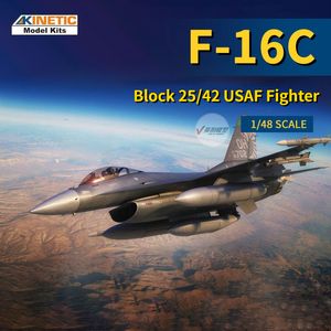 Мод самолетов Кинетический K48102 Модель самолета 1/48 Шкала F-16C Block 25/42 USF Fighter Model Model Kits Toys для модельной коллекции хобби DIY 230814