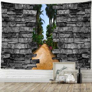 Wandteppiche 3D -Drucklandschaft Malerei Tapestry Wall Hanging Hippie Style Ästhetik Zimmer Home Decor R230815