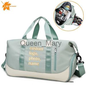 Duffel Bags Custom Trockennasse Fitnessbeutel Nylon Training Schultermänner Tasche Yoga Turnier Schwimmwomen Gymtas Bag Print Name J230815