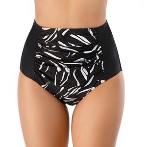 Menas de banho feminina verão feminino de biquíni na cintura alta castanha floral de maiô de banho de banho banheira tronco de malas pantie tanga tanga