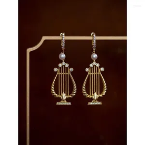 スタッドイヤリングタイムレスワンダーZirconia Geo Greek Harp for Women Designer Jewelry Goth Pendientes Mujer Runway Korean Top 5221