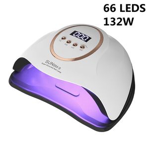 Nail Dryers Max UV LED Lamp For Dryer Manicure Drying 66LEDS Gel Varnish With LCD Display Salon 230814