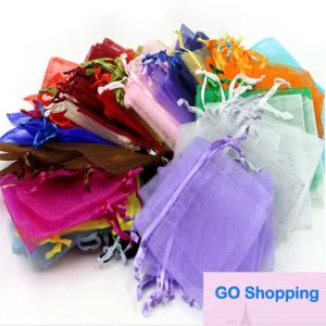 1000 PCs Organza Gift Bag Favor Party 9x12 cm Mix Color Bags Wholesale