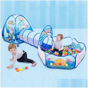 Bed Rails 3 Pcs/Lot Portable Baby Playpen Easy Folding For Children Playground Tent With Cling Tunnel Ball Pool Park 210831 Drop Del Dh1Nx