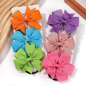 Akcesoria do włosów 3pcs dla dzieci wstążka Bowknot Baby dziewczyna opaski do włosów głowa urocza duże łuk konia ogonowy garnitur ornament nakrycia głowy