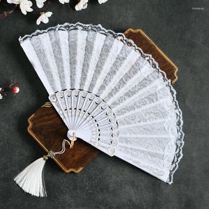 Dekorative Figuren Spitzenklapperfaner Chinesische Modezubehör Party Schwarz weißes Handwerk Fans