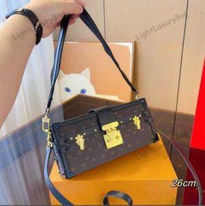 2023 10A Brand Designer Advanced Flower Wood Box Classic Classic Retro Schulter-Crossbody-Tasche Mode Frauen Leder Luxushandtaschen Tasche weibliche Geldbörsen 230603