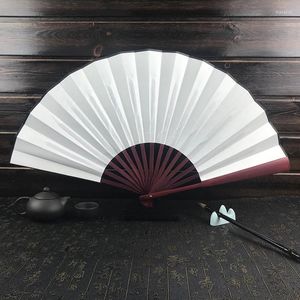 Decorative Figurines 8/10Inch Folding Silk Cloth Handfan Chinese Style Wooden Bamboo Antiquity Fan Home Calligraphy Painting Decor Pography