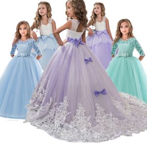 Flickans klänningar flickor födelsedagsklänningar för barn barn prinsessor fest klänning blommor elegant bröllop klänning vestidos för 6-14 år julklänning 230815
