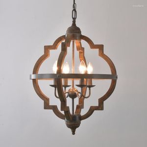 Lampade a sospensione American Country Wood Art Light soggiorno da pranzo CORRIDO CORRIDO AGGIORE AGGIUNTI Store Cafe