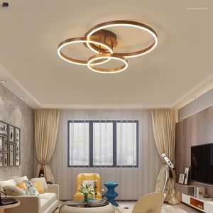 Kronleuchter Wohnzimmer LED Lampe Nordische kreative Atmosphäre Block Wind Ring Decke Einfaches modernes Schlafzimmerpaket