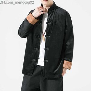 Men's Jackets Eastern Asia Novelty Men's Wear Plus Size Chinese Hanfu Button Jacket Tai Chi Kung Fu Tang Suit Contrast Color Coat Z230816