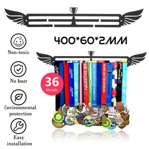 装飾的なオブジェクト図形のインスピレーションメダルハンガーホルダースポーツ体操を走る30メダルディスプレイラックウィングシェイムスイムメダルハンギングアイアン40cm 230814