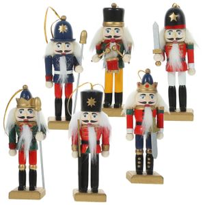 Decorative Objects Figurines Nutcracker Pendant Hanging Christmas Decoration Charm Wood Nutcrackers Festival 230815