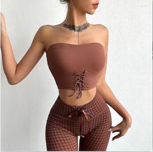 2023New Yoga Outfit Girl's Girl Sports Underwear Women's Sexy Tube Top Fitness Bra Push Up Vest Autumn Femme Homme Original