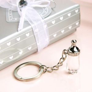 حفلات الزفاف كريستال بيبي زجاجة مفتاح الهدايا تعميد هدايا استحمام الطفل مربع حزم