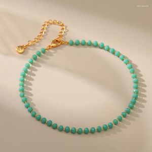 Strand CCGOOD Natural Light Green Stone Bracelete para mulheres Batilhas de ouro 18 K Alta qualidade Minimalista Chic Pulseras de joias Mujer