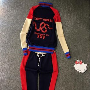 Women Tracksuits Two Pieces Sets Female Hoodie Jackets Pants With Letters Side For Lady Jumpers Woman Tracksuit Autunmn Spring Outwears