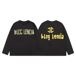 Blcg Lencia unisex jesienne wysokie standardowe koszulki z długim rękawem Mężczyźni ciężka 100% bawełniana tkanina tkaniny umyte vintage retro pullover 85205