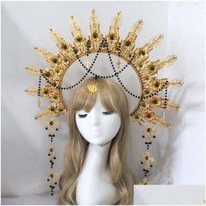 Other Event Party Supplies The Virgin Crown Headband Handmade Gold Gothic Halo Headpieceother Drop Delivery Home Garden Festive Dhmqp