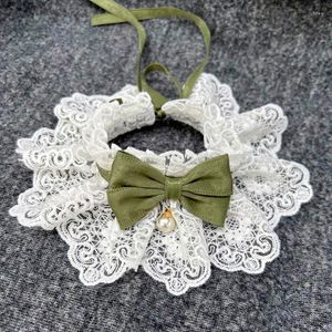 Collari per cani in pizzo bowknot colletto catterchief bocce gatti gatticello cucciolo di boccone petto di pettoro cinghia cinghia cinghia Accessori sciarpa