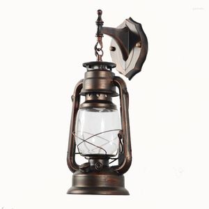 Wall Lamp ZK50 Retro Style Corridor Old-fashioned Kerosene Horse Wrought Iron European Antique LightingDecorativeLamp