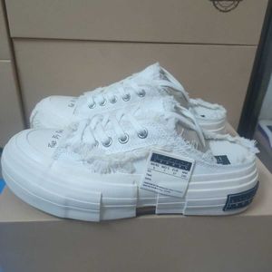 xvessels/vessel Shoes wu vanness Star同じ純粋な白く育てられた加硫キャンバス