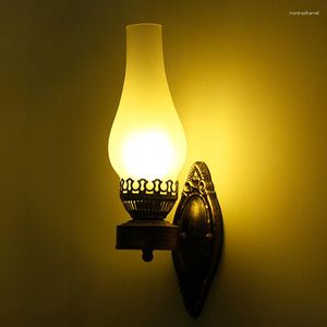 Wall Lamps Chinese Lamp Vintage Oil Light Bar Corridor Pub Bedroom Porch Glass Retro Cafe Dining Room Iron Bra