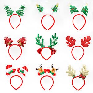 Christmas Decorative Hair Hoop Buckle Deer Horn Snowman Head Hoop Christmas Party Decoration Adult and Children's Headwear