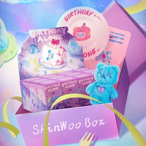 Blind Box Znalezienie jednorożca Shinwoo Box 30 Shinwoo urodziny wzdłuż serii Blind Box Whole Box Niedźwiedź wisiorek Połącz przenośne lustro