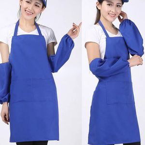 Top Pocket Craft Cooking Baking Aprons Household Adult Art Painting Solid Colors Apron Kitchen Dining Bib