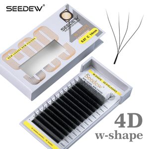 False Eyelashes SEEDEW 4D Lashes W shape Eyelash s Makeup Premade Volume Fans Hand Waved Soft Faux Mink Natural Matte 230816