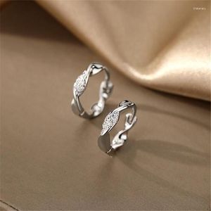 Studörhängen 925 Silver Needle Piercing Zircon Circle Earring For Women Girls Cute Party Wedding Jewelry Pendientes Accessories EH504