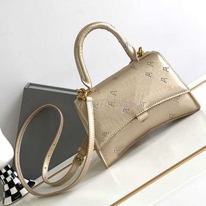 balencig B Diamond Hourglass Bag Damen Handtasche Tasche Umhängetaschen Echtes Leder Totes Bling Crystal Letters Hochwertige Clutch Schulterhandtaschen Cross Body Wall